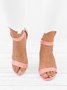 Mostata Women Middle Heel Sandal leopard Ankle Strap Shoes